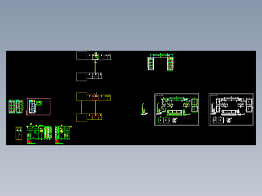 钣金结构图MNS柜型含对跨桥架