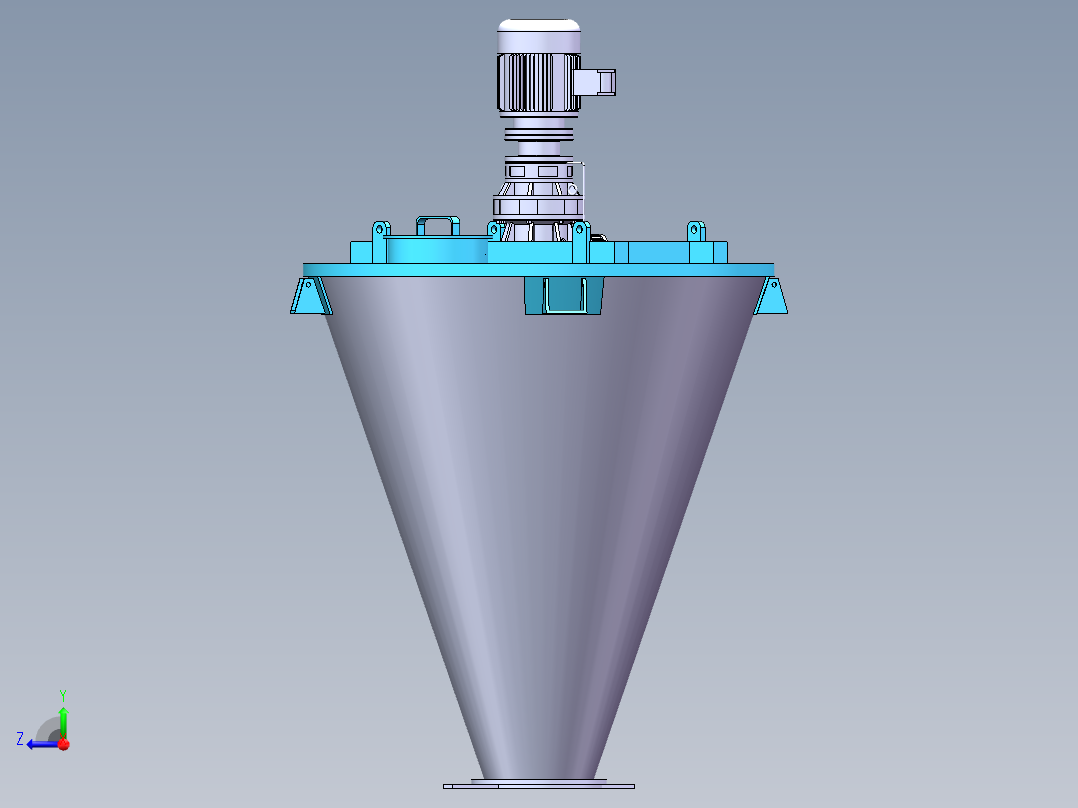 双螺旋锥形混合机SW三维图=541408=80右视图