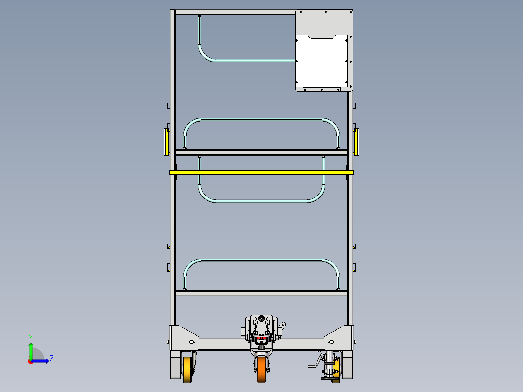 trolley侧板推车物料车左视图