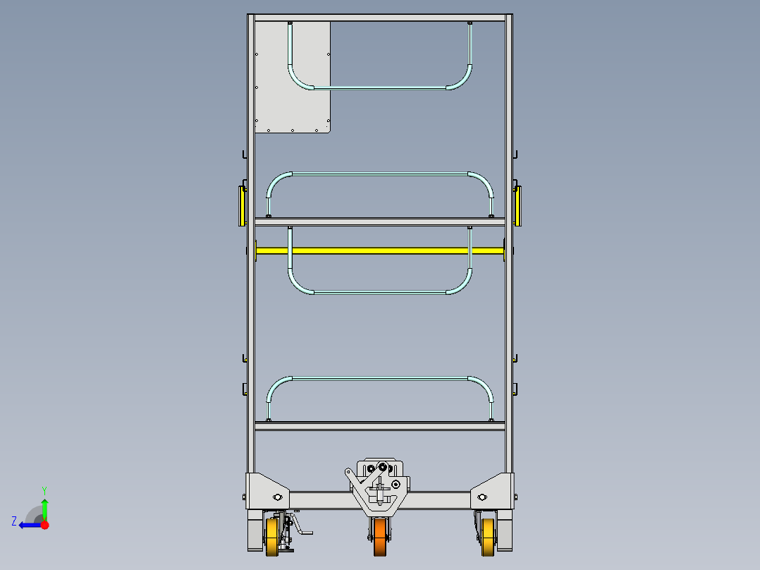 trolley侧板推车物料车右视图
