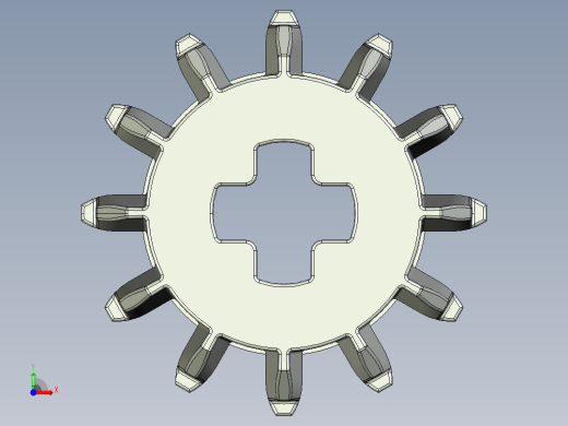 32270 Old Grey Technic Gear 12 Tooth Double Bevel.STEP前视缩略图
