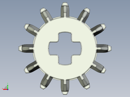32270 Old Grey Technic Gear 12 Tooth Double Bevel.STEP后视缩略图