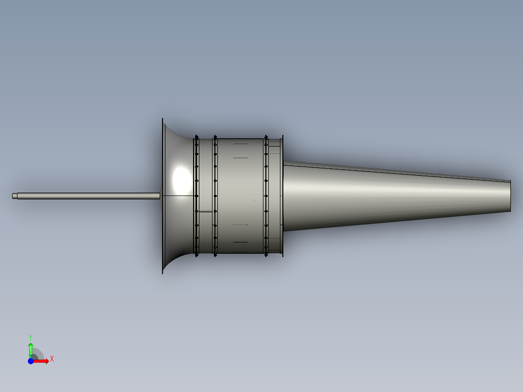 轴流式通风机结构设计含三维前视图