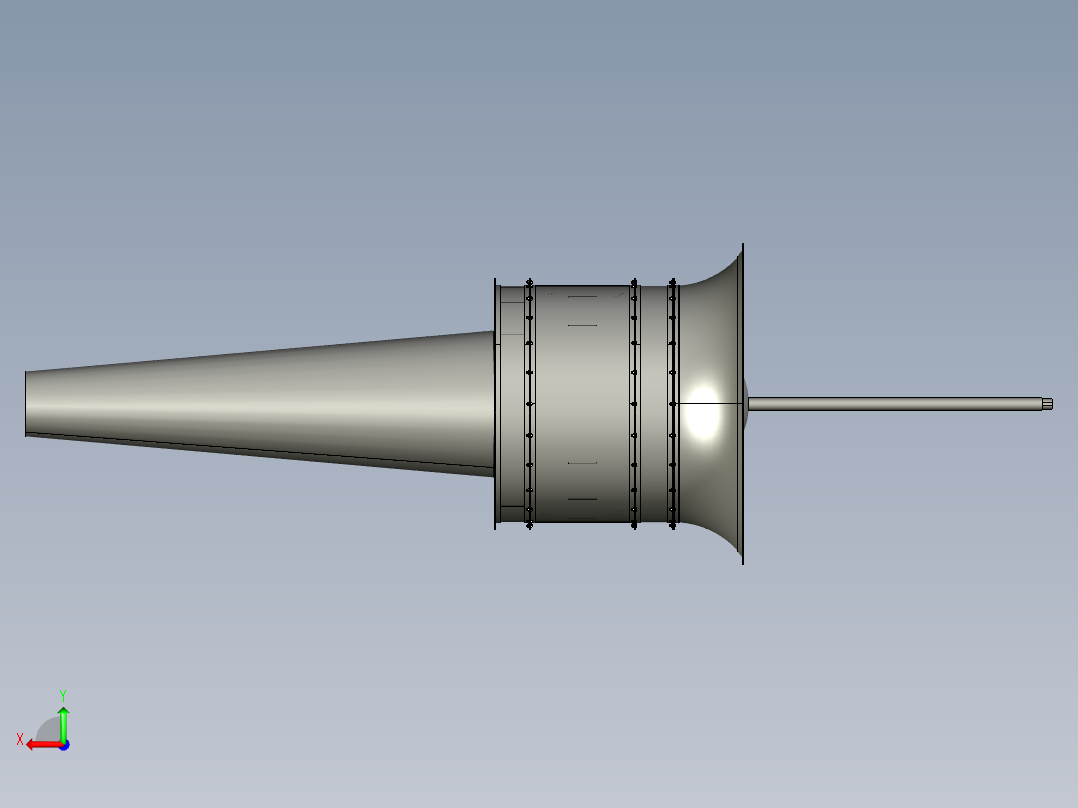轴流式通风机结构设计含三维后视图