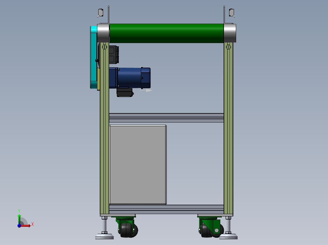 流水线皮带线三维模型前视图