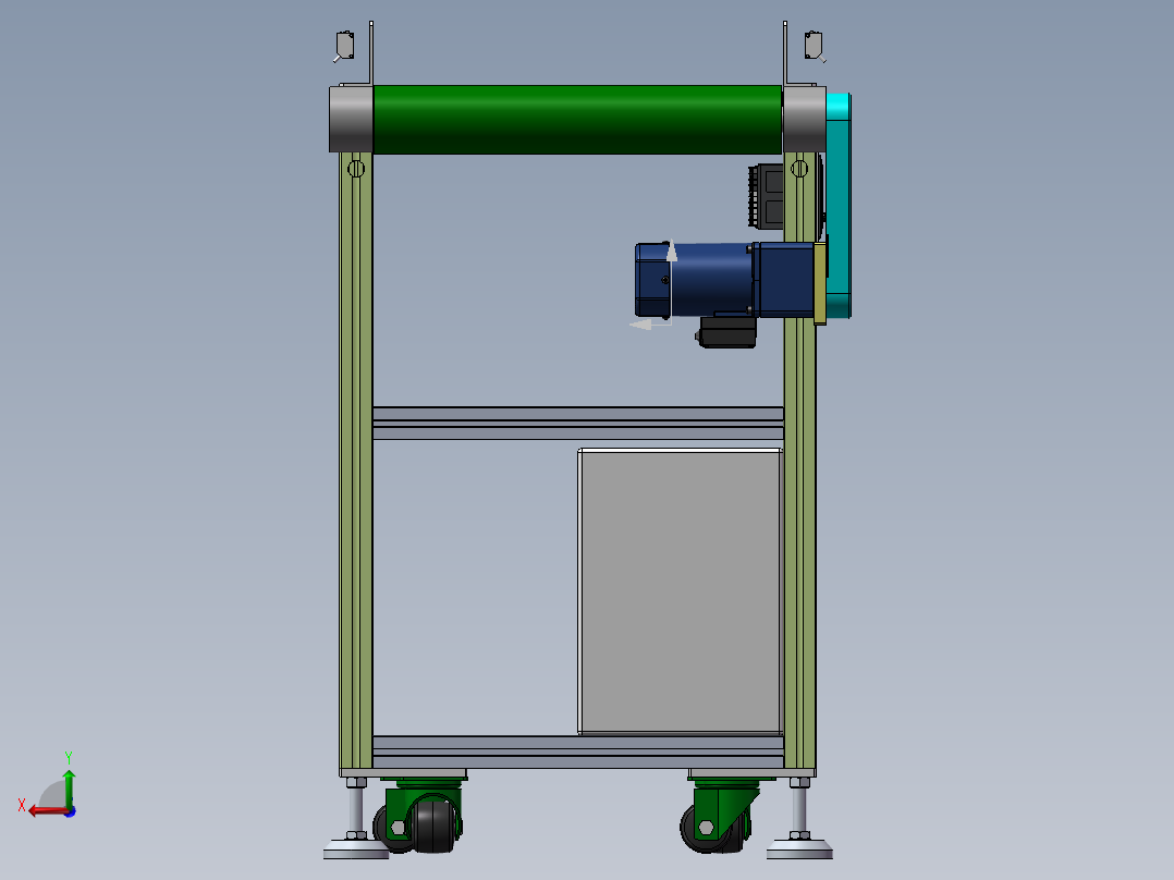 流水线皮带线三维模型后视图