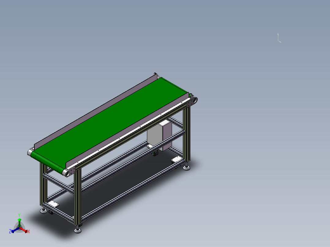 流水线皮带线三维模型正等轴测图