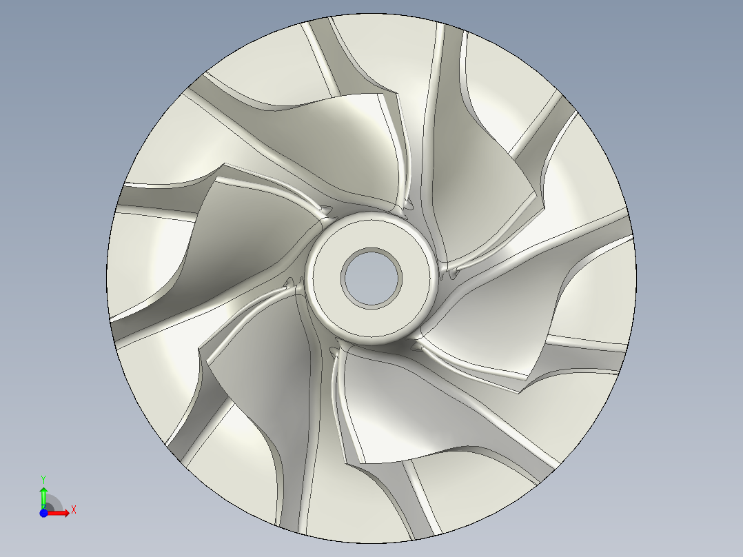 整体叶轮UG程序编程刀路前视图