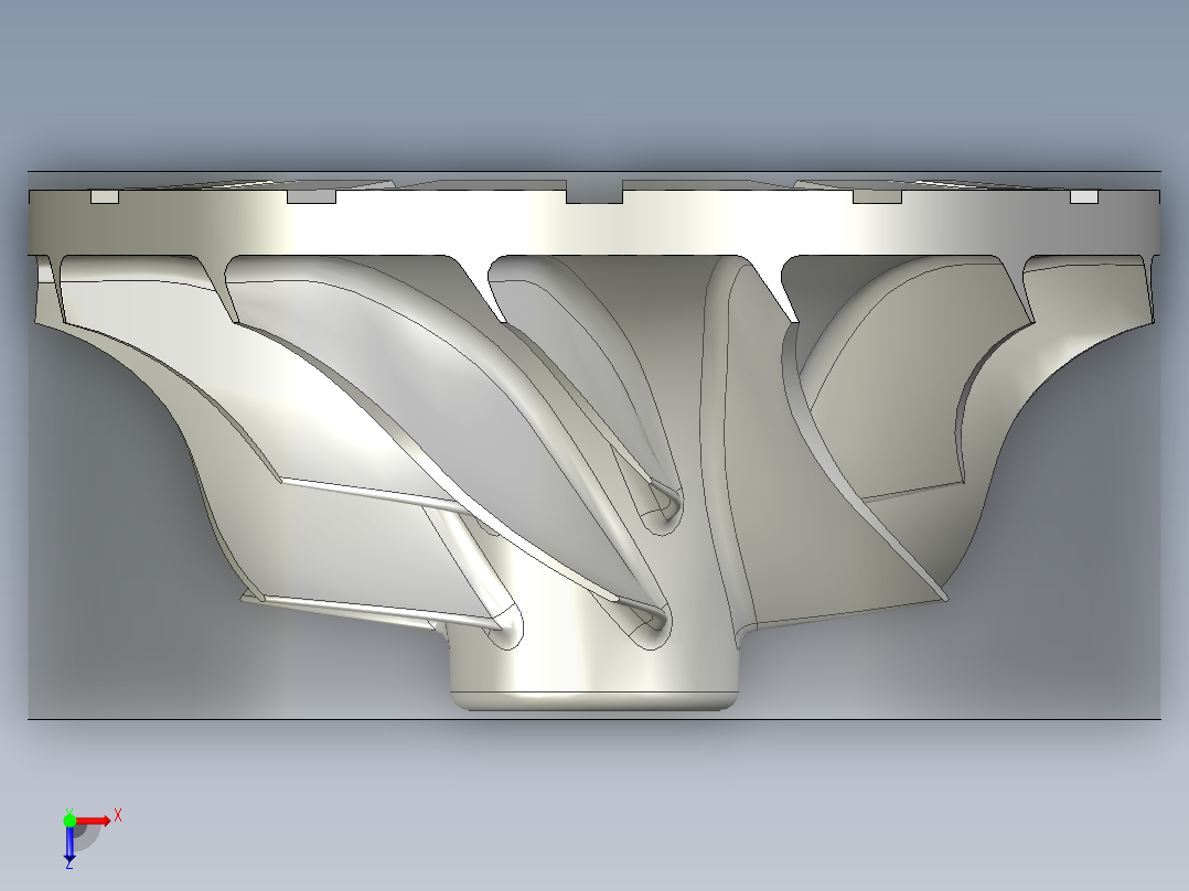 整体叶轮UG程序编程刀路俯视图