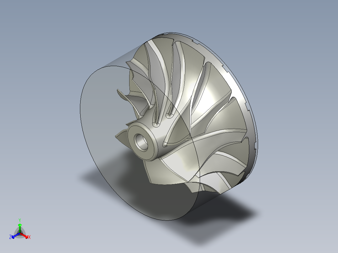 整体叶轮UG程序编程刀路正等轴测图