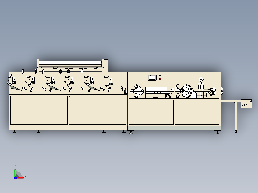 湿巾包装机step前视图