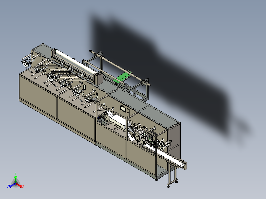 湿巾包装机step正等轴测图