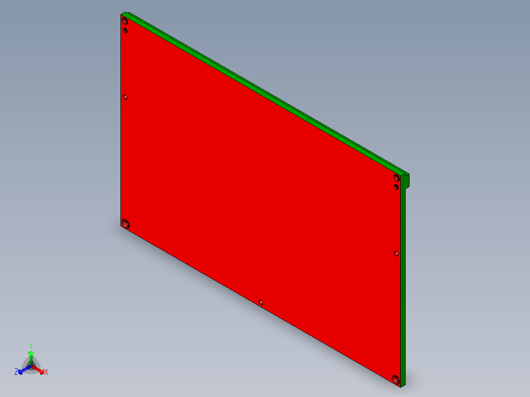 冲压件平板外壳飞面钻孔UG编程程序模型正等轴测图
