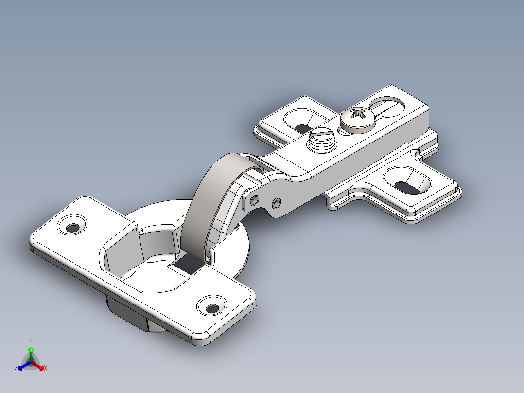 铰链、-带弹正等轴测图