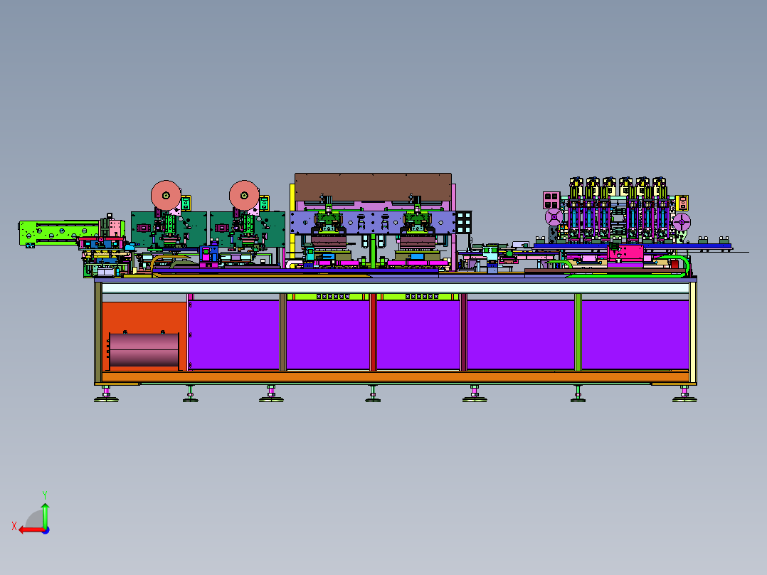 屏幕检测的多工位自动化生产线后视图