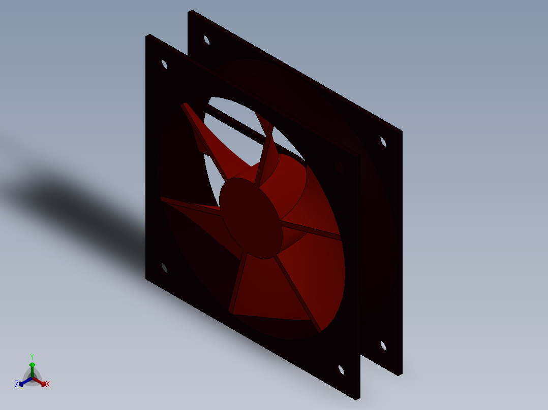 笔记本电脑散热风扇12正等轴测图