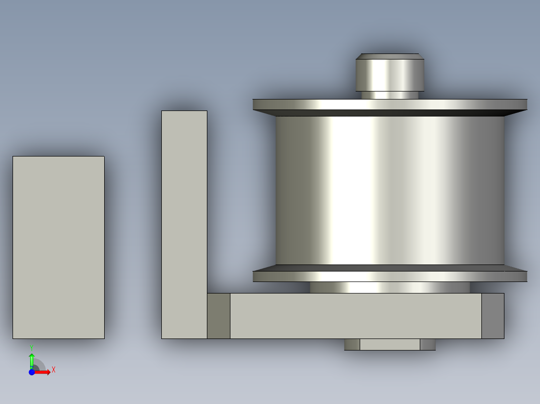 Y轴带轮张紧座组合前视图
