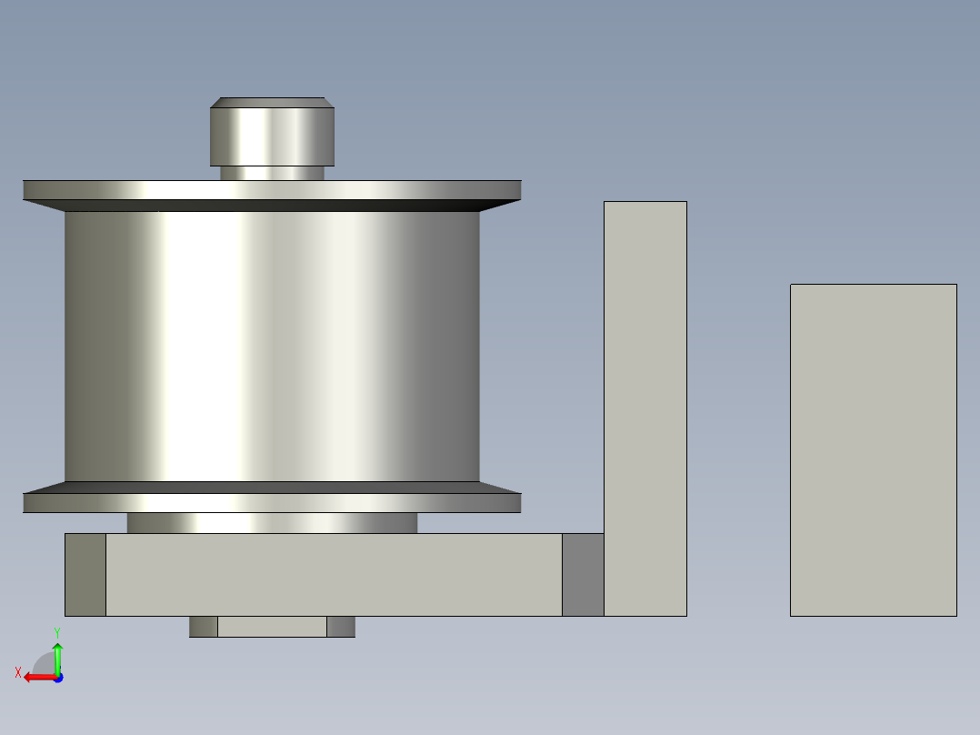 Y轴带轮张紧座组合后视图