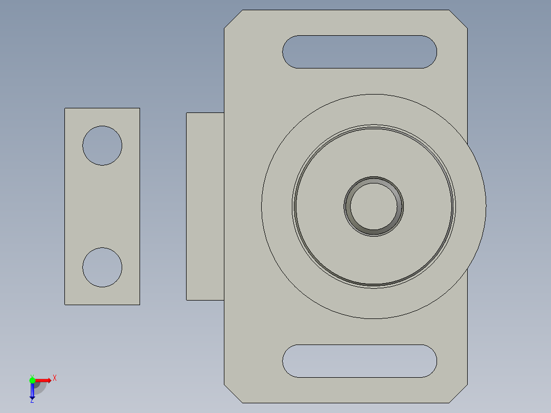 Y轴带轮张紧座组合俯视图