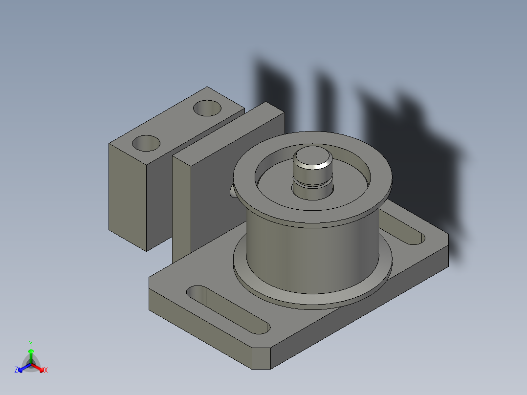 Y轴带轮张紧座组合正等轴测图