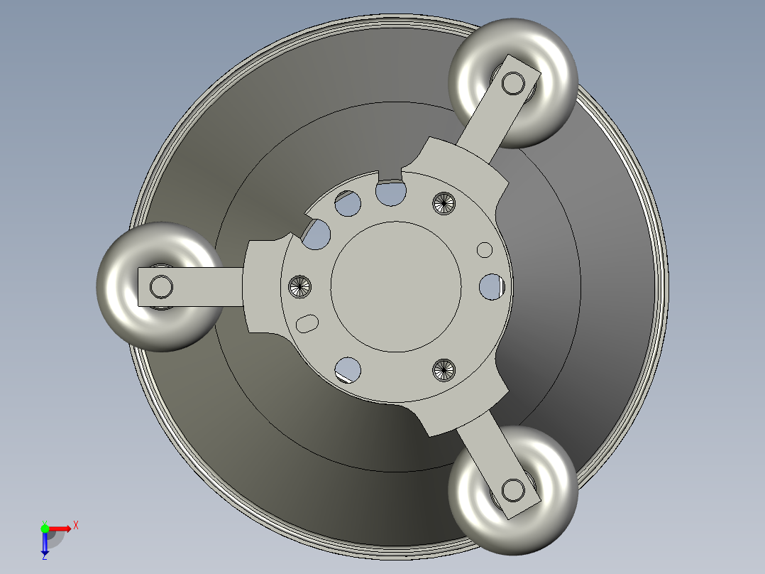 三爪治具装配俯视图