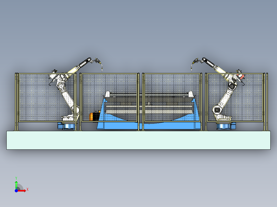 钣金总成焊接工作站设计前视图