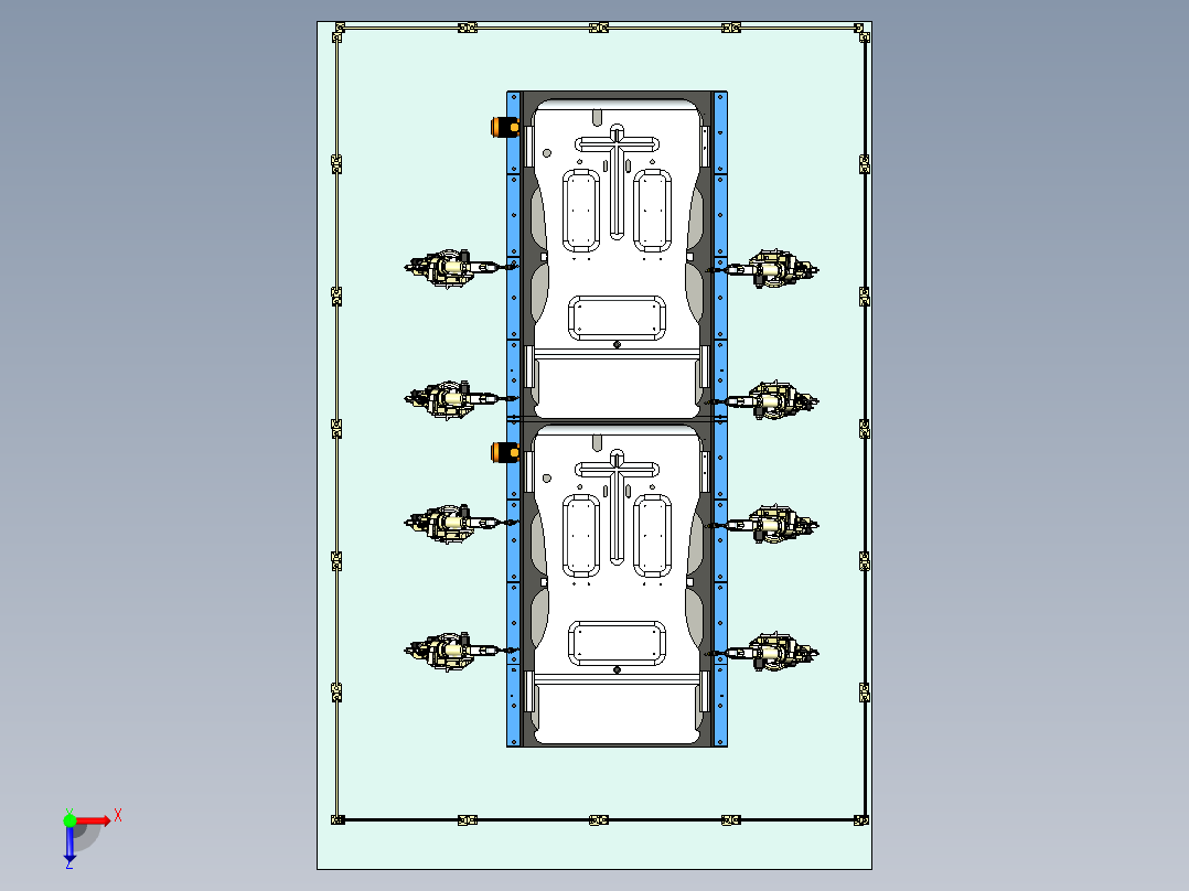 钣金总成焊接工作站设计俯视图