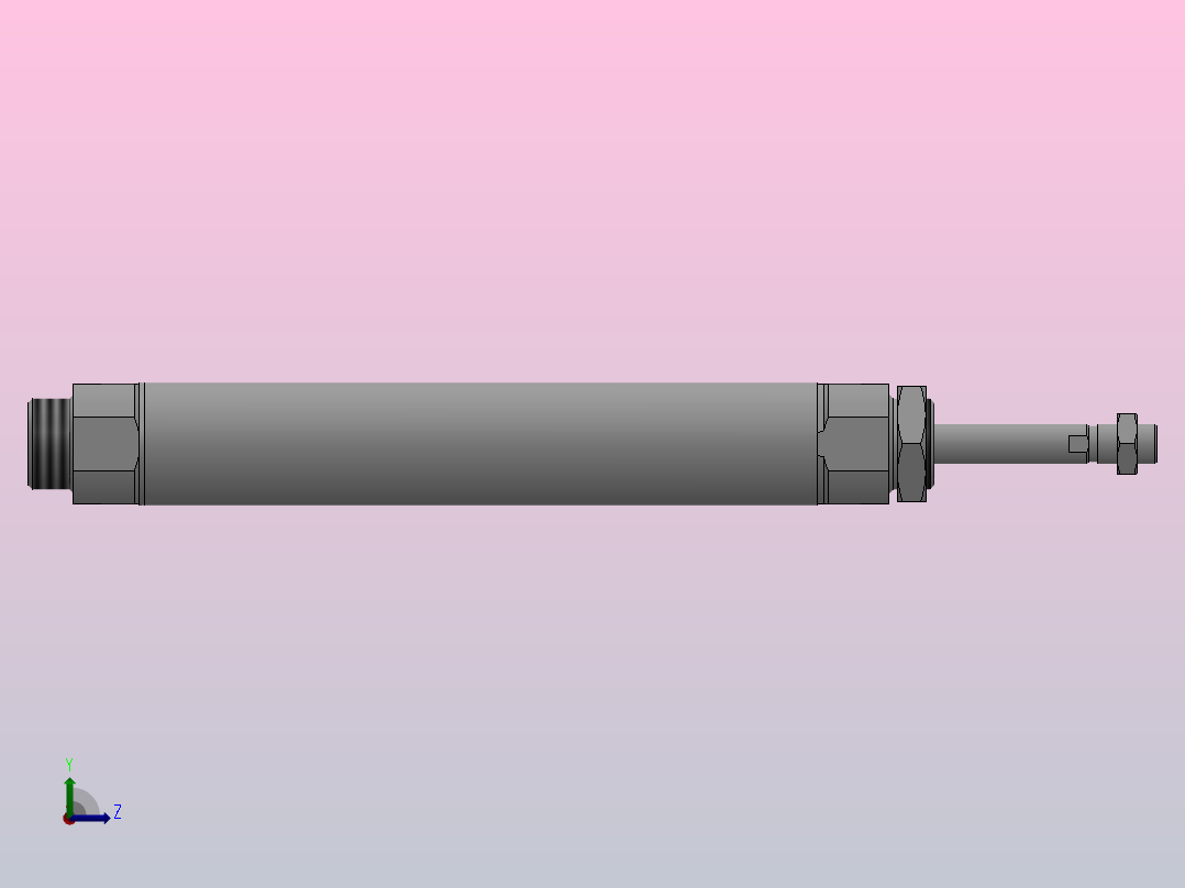 双作用气缸（QCM2系列）[QCM2-B-40-200]左视图