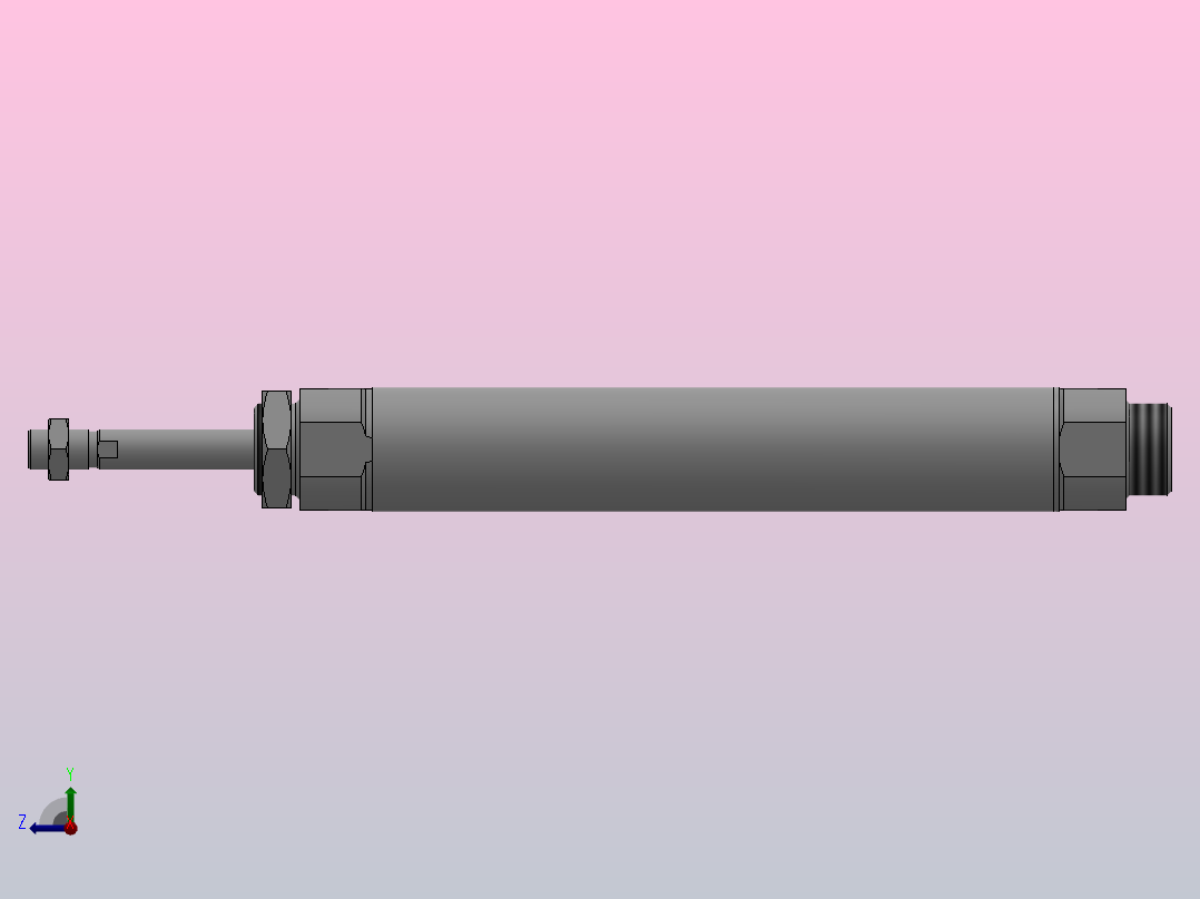 双作用气缸（QCM2系列）[QCM2-B-40-200]右视图