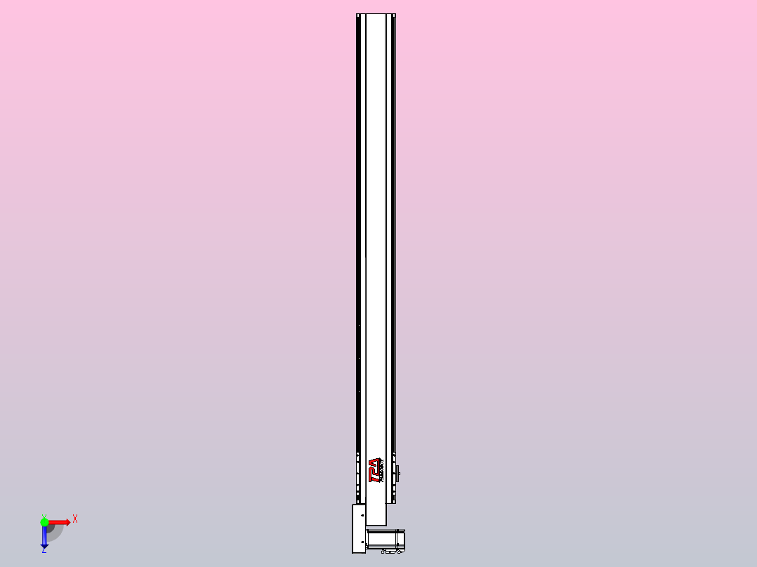 皮带直线轴半封闭可选导轨TPA-HNB-120D-110-L1250-ML-C-P40-N3俯视图