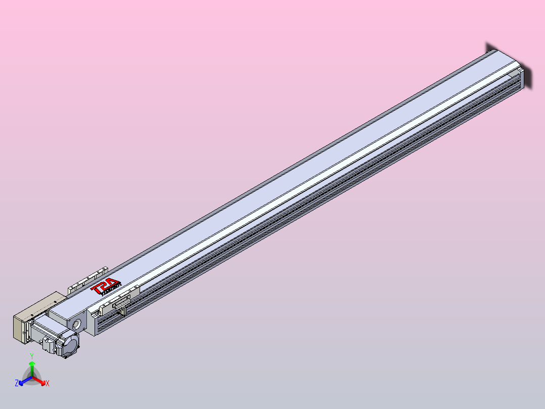 皮带直线轴半封闭可选导轨TPA-HNB-120D-110-L1250-ML-C-P40-N3正等轴测图