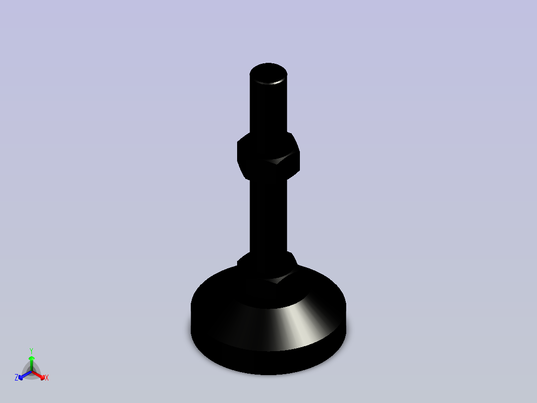脚轮脚杯3D  WAD72-D100-M24-L150.x_t主视图