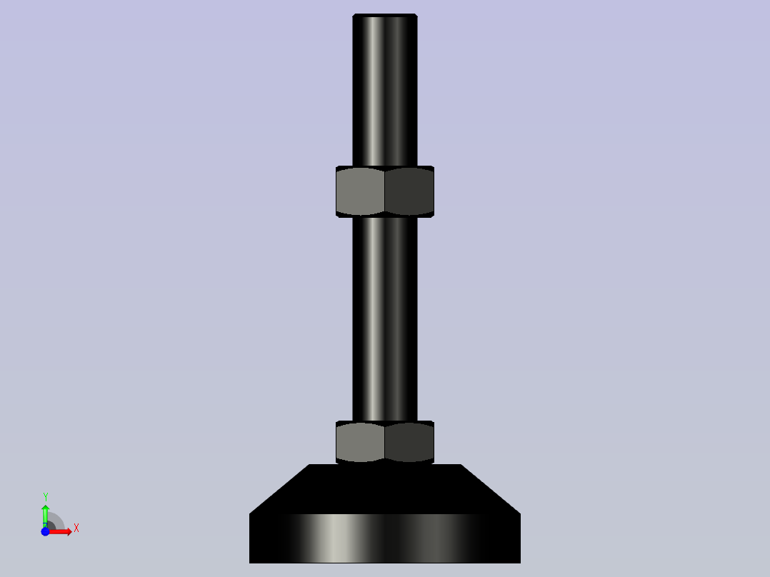 脚轮脚杯3D  WAD72-D100-M24-L150.x_t前视图