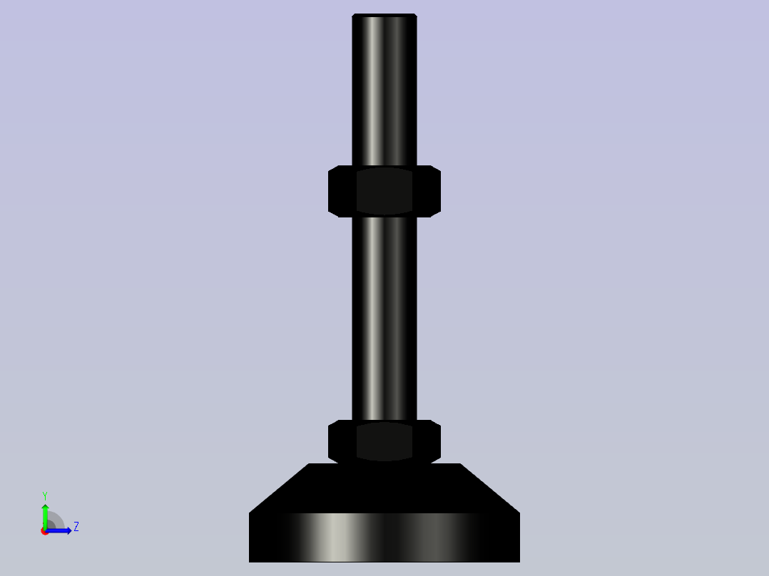 脚轮脚杯3D  WAD72-D100-M24-L150.x_t左视图