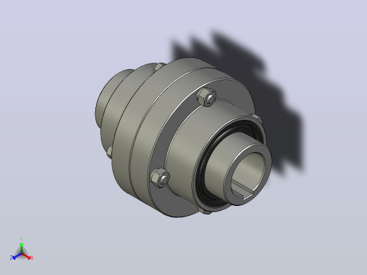d45mm GOST R 50895-96轴用扭矩为1000 Nm的齿轮联轴器正等轴测缩略图
