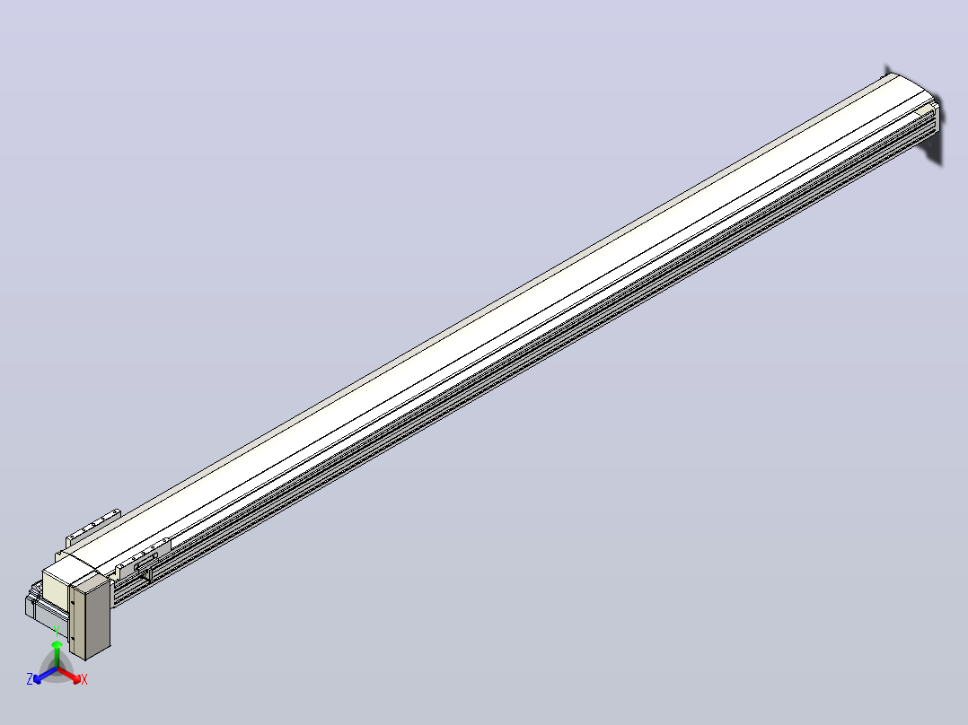 皮带直线轴半封闭可选导轨TPA-HNB-140D-120-L1900-RP-Y-P40-N3主视图