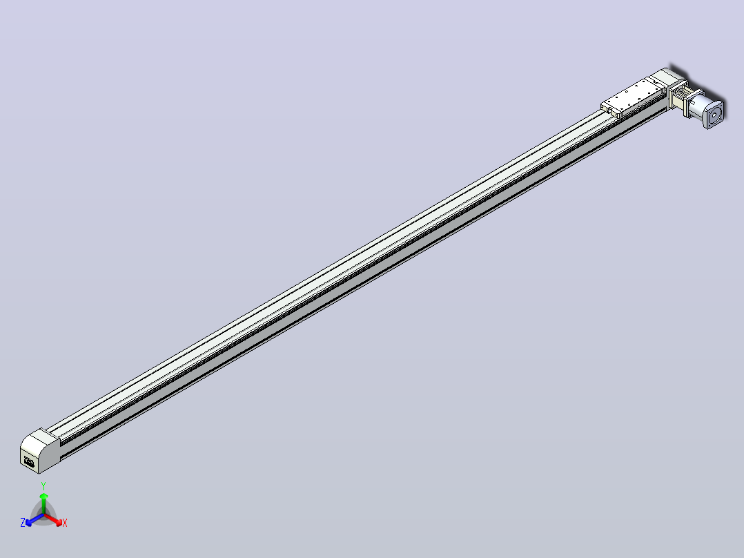 带式直线轴半闭式TPA-ONB-100-232-L3050-DL-J90-N3正等轴测图