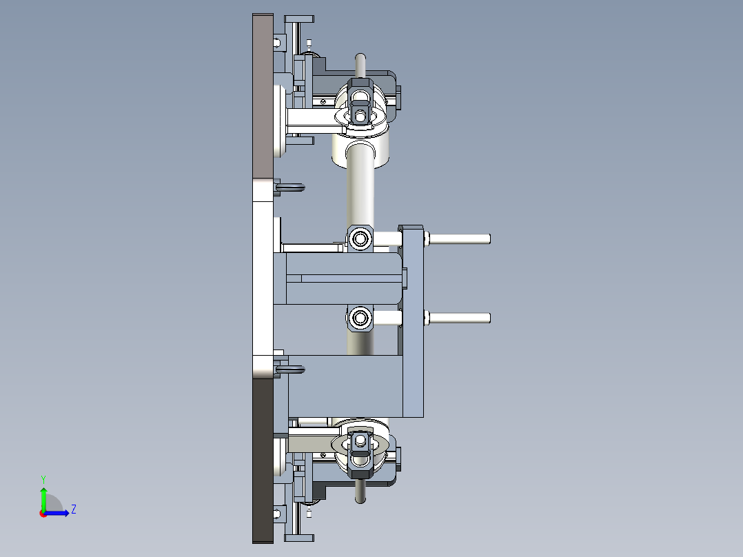 东风天龙车推力杆装配综合检具inventor左视图