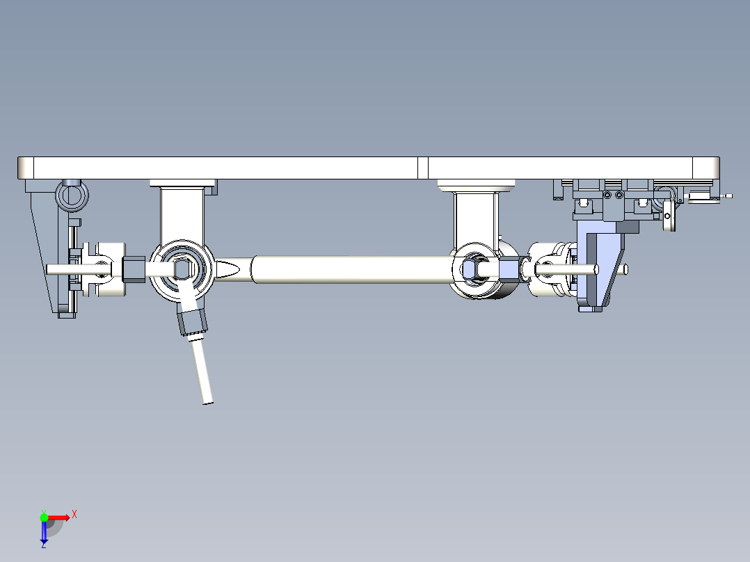 东风天龙车推力杆装配综合检具inventor俯视图