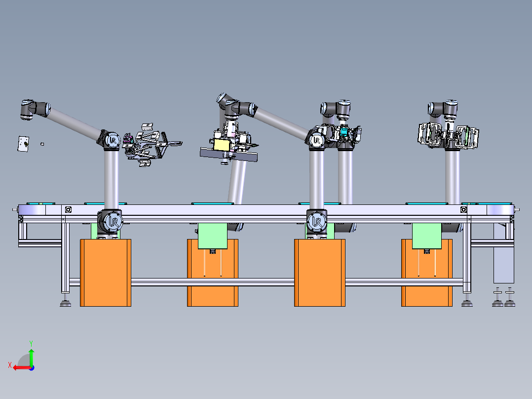 E059 全自动柔性环型组装生产线后视图