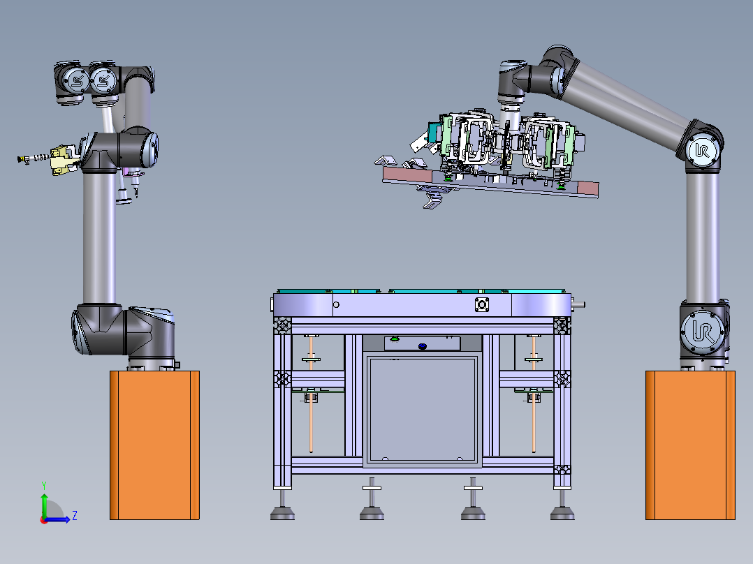 E059 全自动柔性环型组装生产线左视图