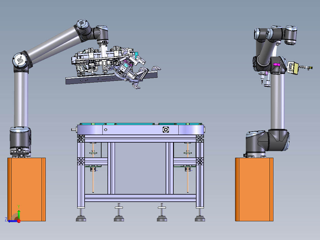 E059 全自动柔性环型组装生产线右视图