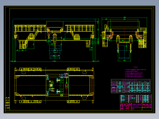 75t吊钩桥式起重机总图