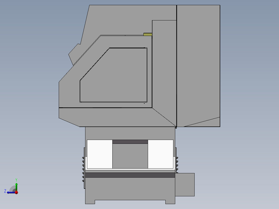 机床钣金设计右视图