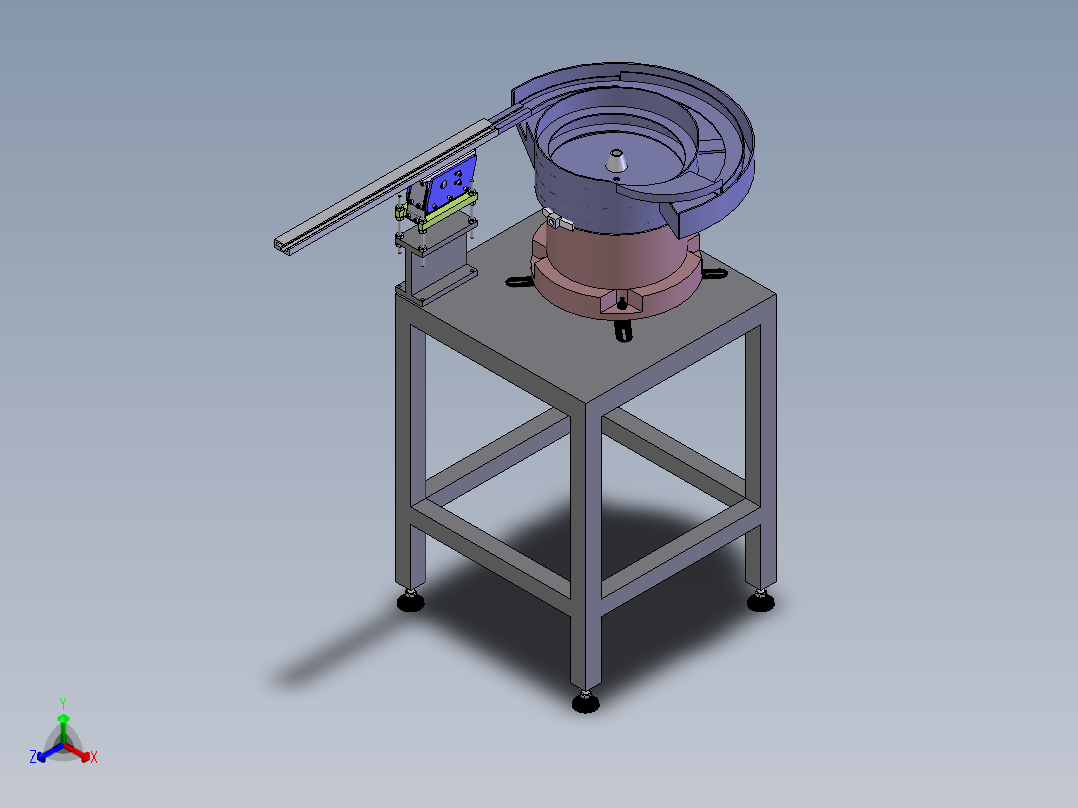 k518 振动盘和直振组件正等轴测图