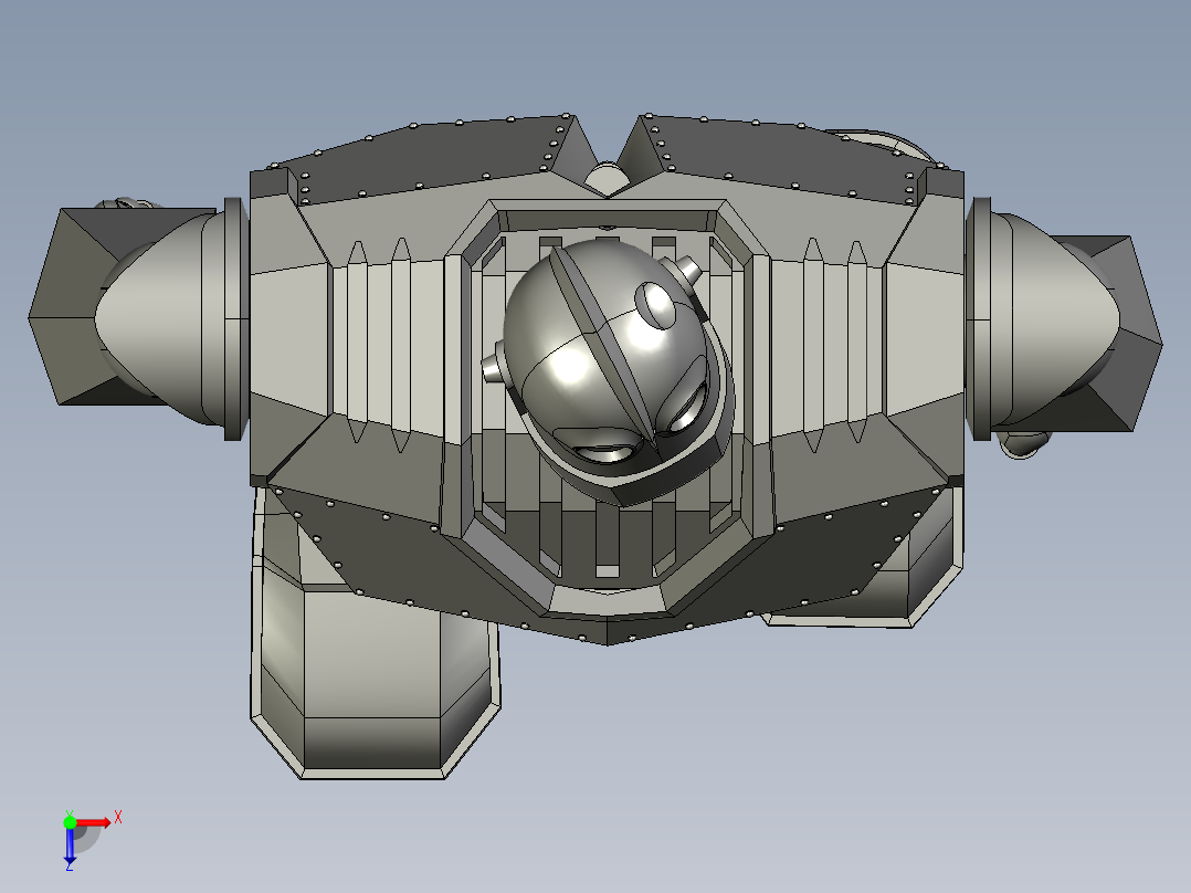 动画钢铁巨人手办玩具俯视图