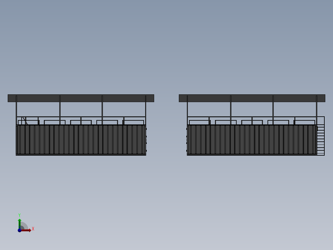 集装箱改装食堂3D数模图纸 STP格式