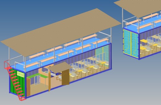 集装箱改装食堂3D数模图纸 STP格式缩略图
