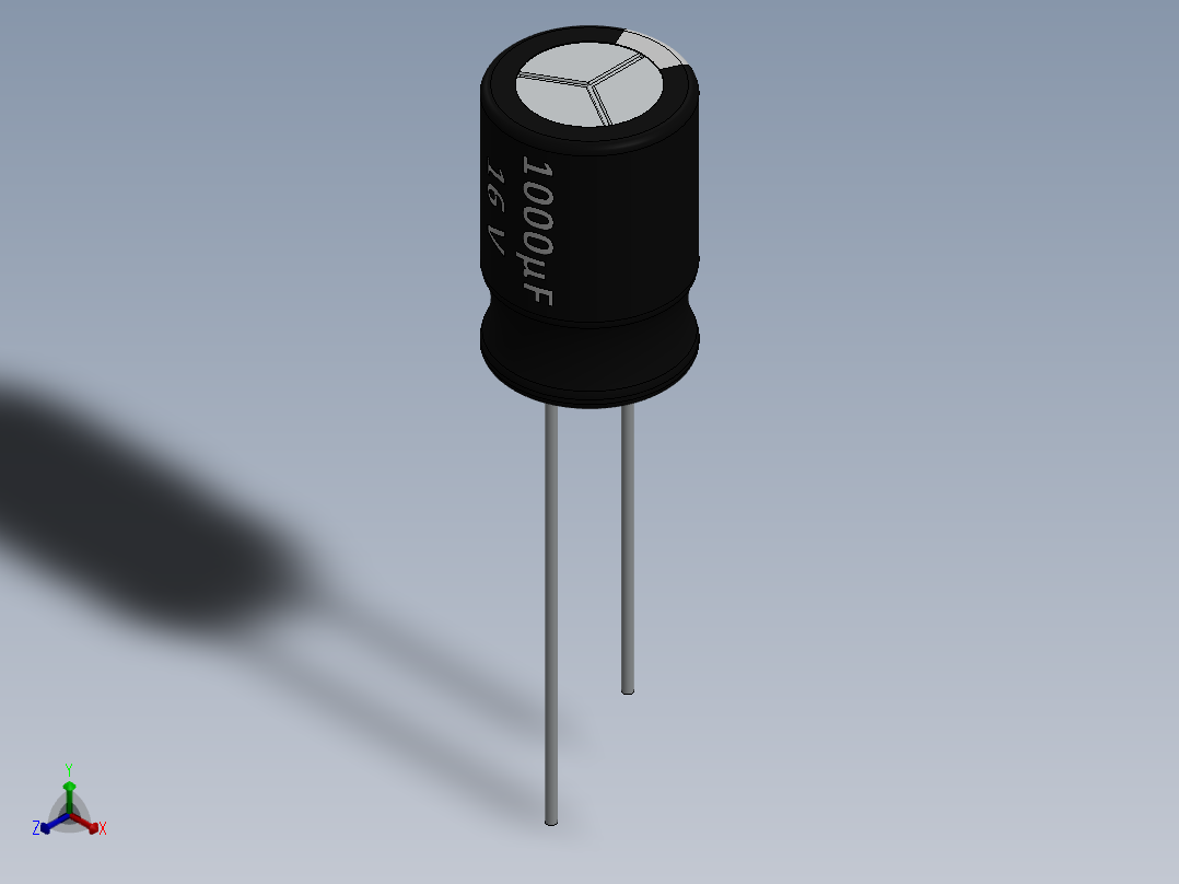 电容器 二极管 电阻器-Capacitor 1000uF-16V主视图
