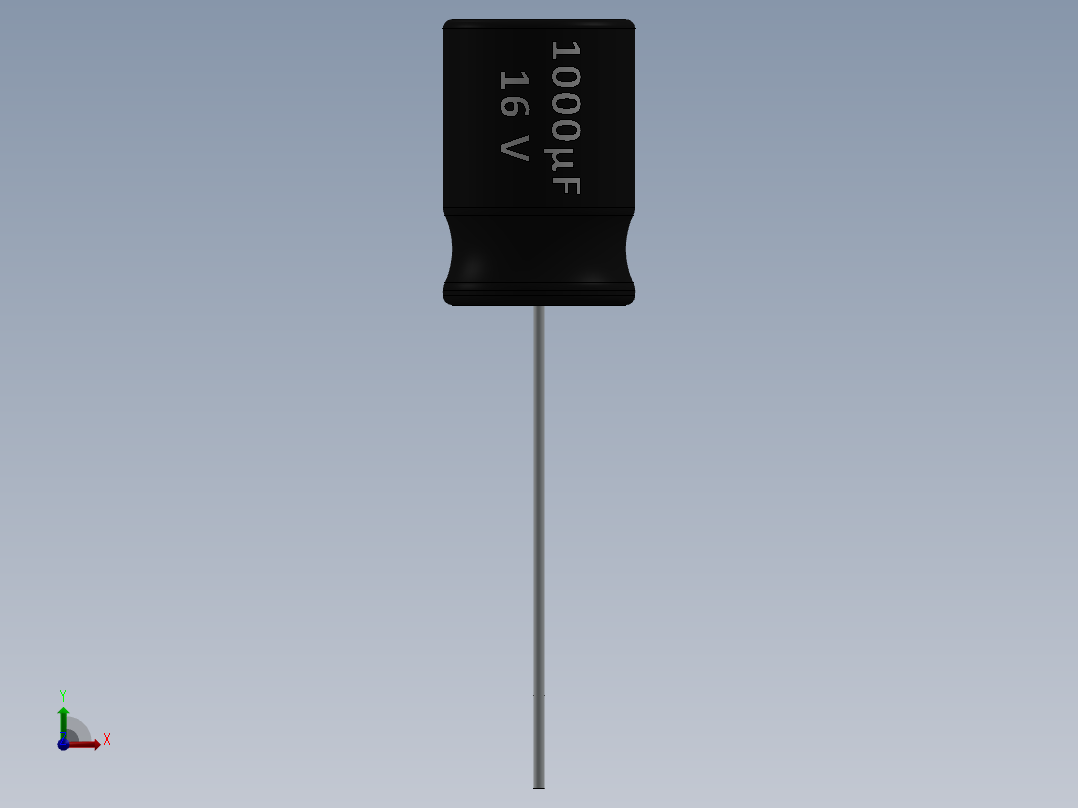 电容器 二极管 电阻器-Capacitor 1000uF-16V前视图